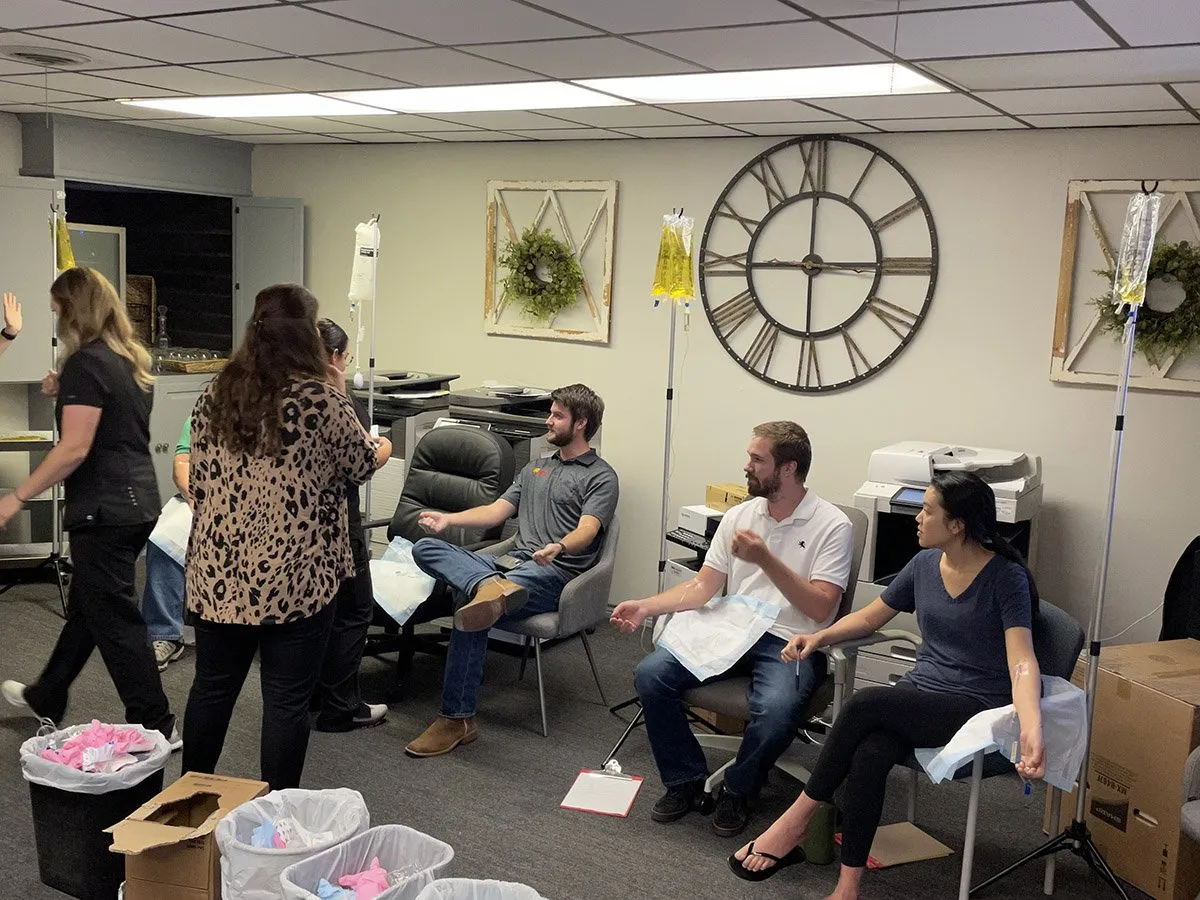 People receiving mobile IV therapy in Purchase