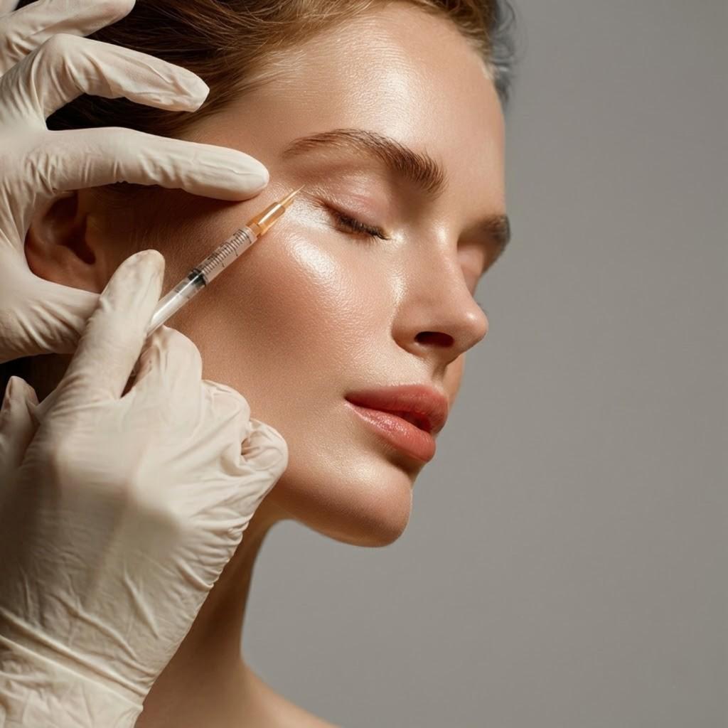 Licensed provider performing a precise facial Botox injection